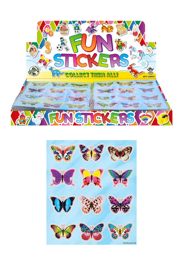 Butterfly Sticker sheet with colorful butterfly designs for decoration.