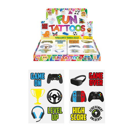 Mini Gamer Temporary Tattoo Sheets (4cm) Wholesale