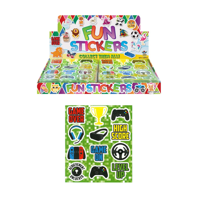 Gamer Stickers 12 pieces with vibrant designs for laptops and consoles.