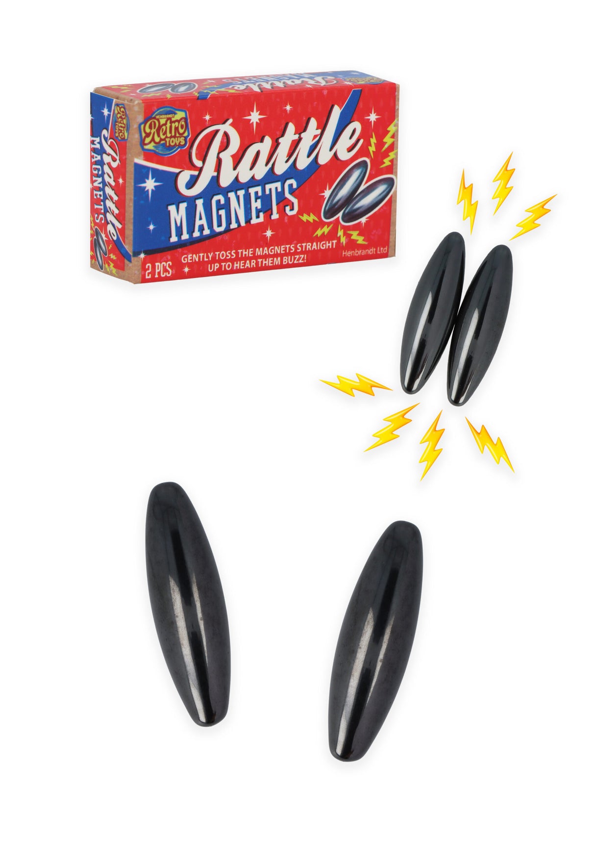 Rattle Magnets Twin-Pack (6cm x 2cm) Quantities of 24 Wholesale