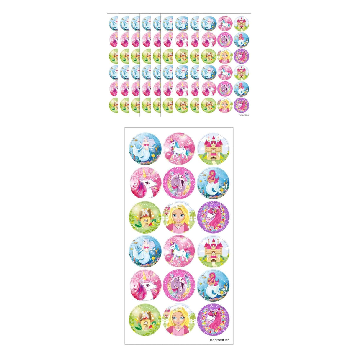 Fantasy World Stickers pack of 180, featuring enchanting designs and mythical creatures, 2.5cm each.