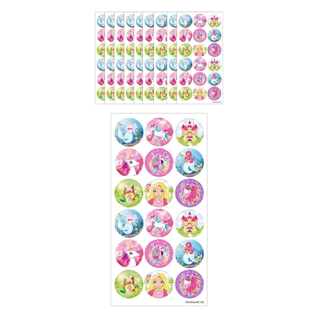Fantasy World Stickers pack of 180, featuring enchanting designs and mythical creatures, 2.5cm each.