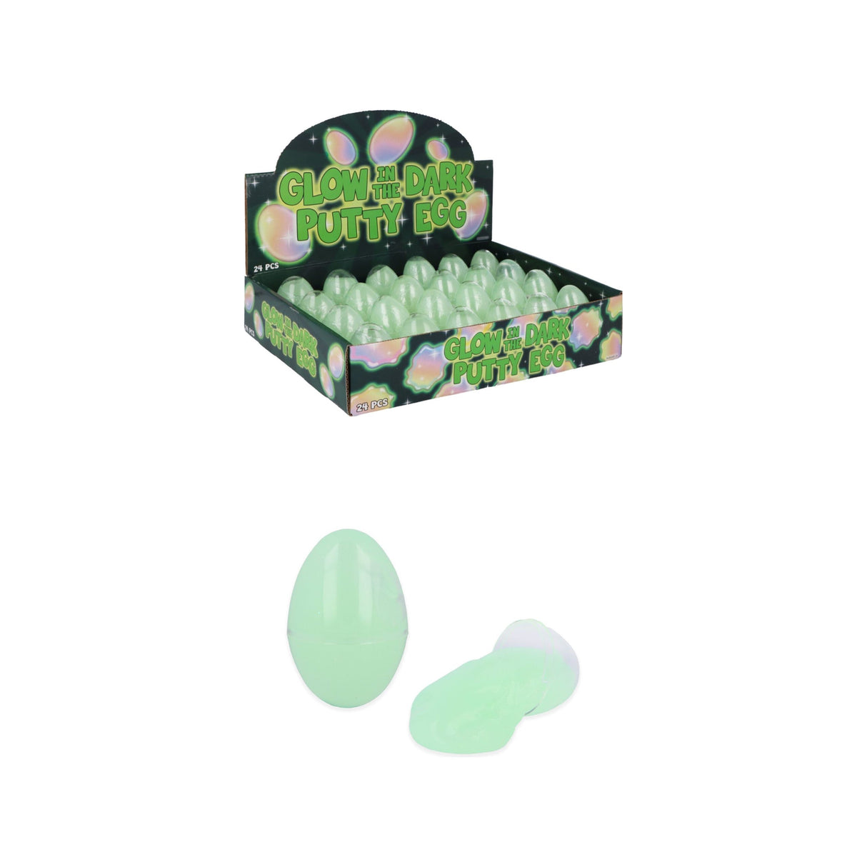 Glow in the Dark Egg Putty, 35 grams, glowing and moldable fun.