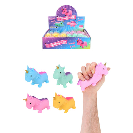 Stretchy Unicorn Squeeze Toy (10cm) Sand Squish Quantities of 12 Wholesale