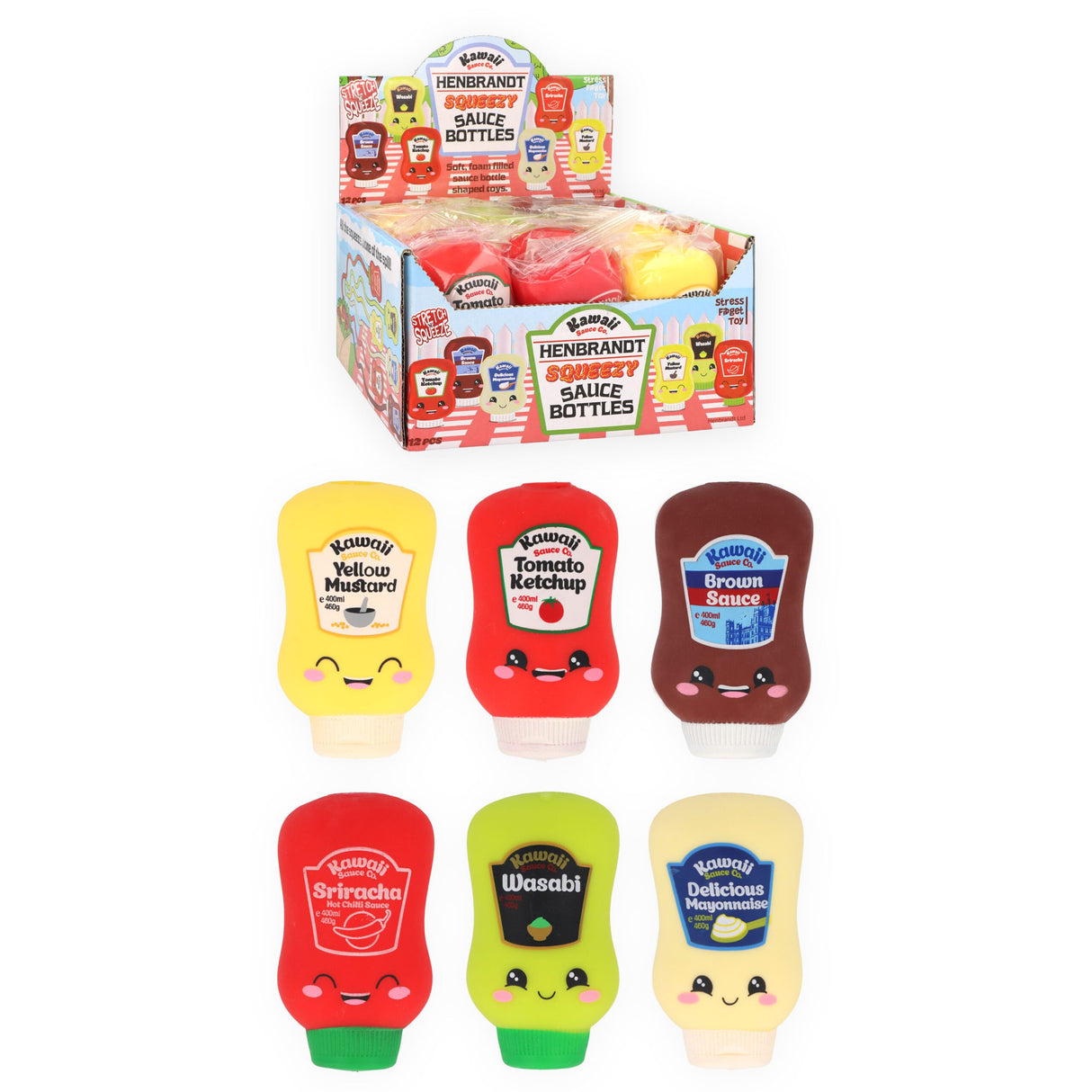 Kawaii Sauce Bottle Squeeze Toy (10cm) Quantities of 12 Wholesale