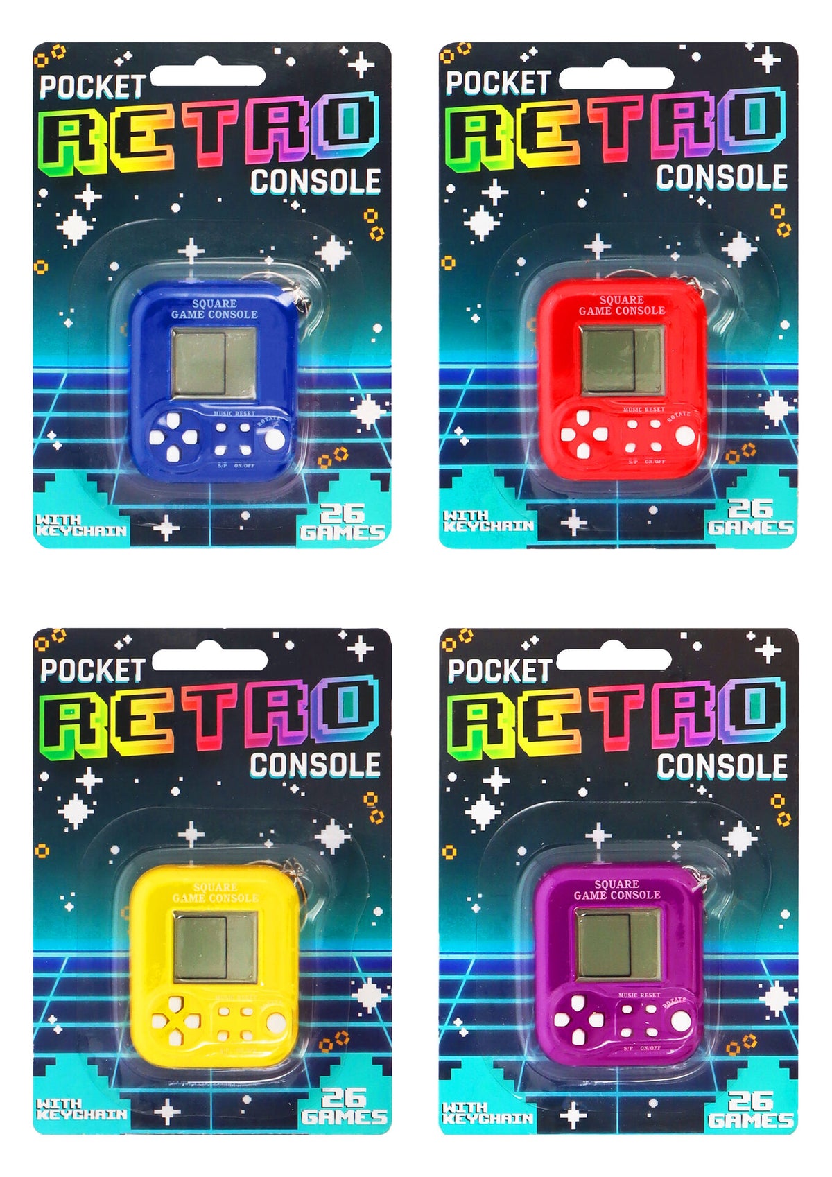Retro Multi Game Handheld Console (4.5cm x 5cm) Quantities of 12
