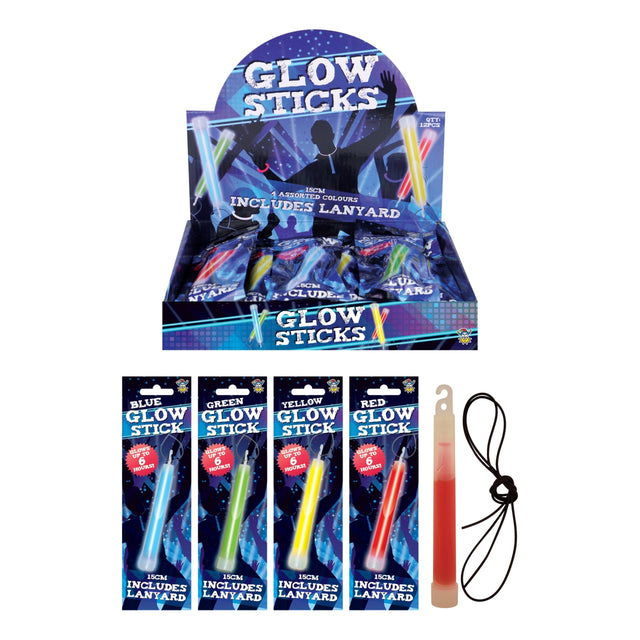 Glow Stick with Lanyard, perfect for festivals and camping, vibrant colors.