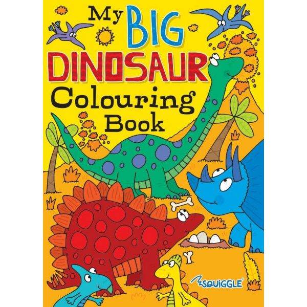 My Big Dinosaur Colouring Book with vibrant dinosaur illustrations for kids.