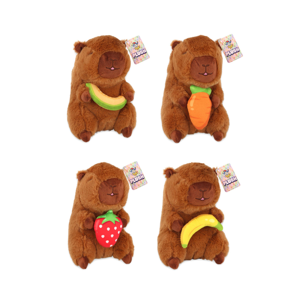 Plush Capybara with fruit 17cm Quantities of 12 Wholesale