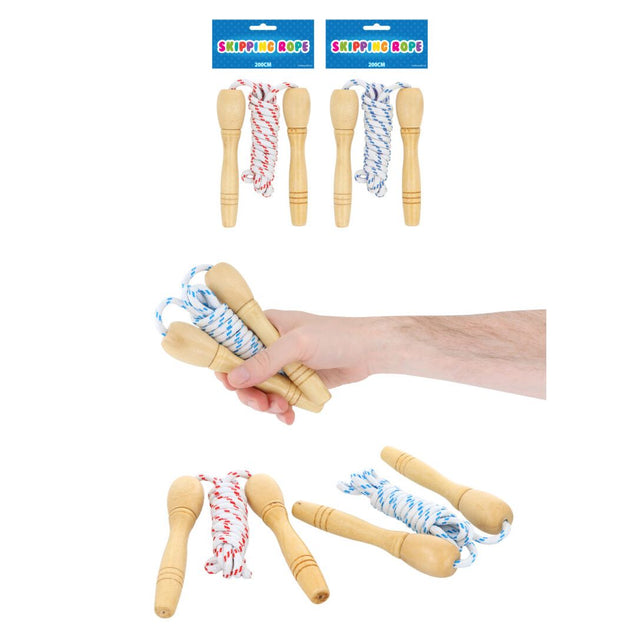 Wood Handled Skipping Rope 2m Wholesale