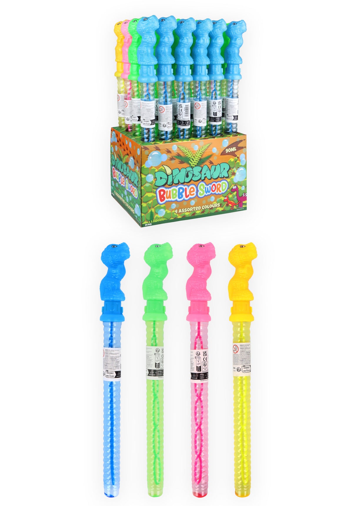 Dinosaur Bubble Sword (90ml / 35cm) Quantities of 24