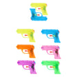 Colorful water pistols in various shades arranged in rows, perfect for summer fun.