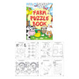Mini Farm Puzzle Book with coloring and word puzzles, ideal for party favors and classroom activities.