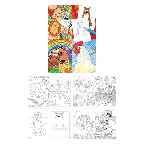 Mini colouring books, ideal for party favours and classroom activities, size 10.5×14.5cm.