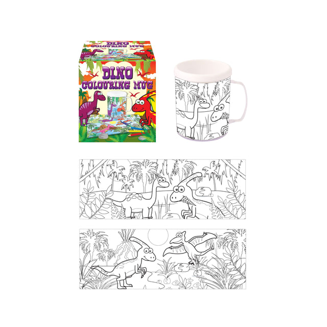 Dinosaur Colouring Mug Quantities of 12 Wholesale