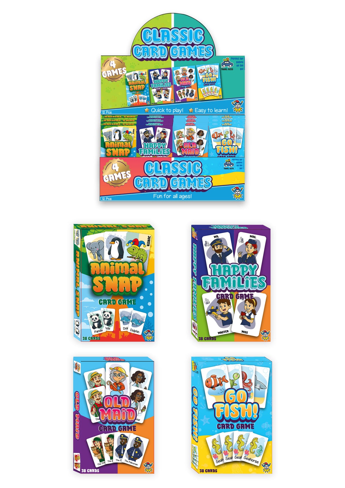 Family Card Games 4 Assorted Quantities of 12 in CDU