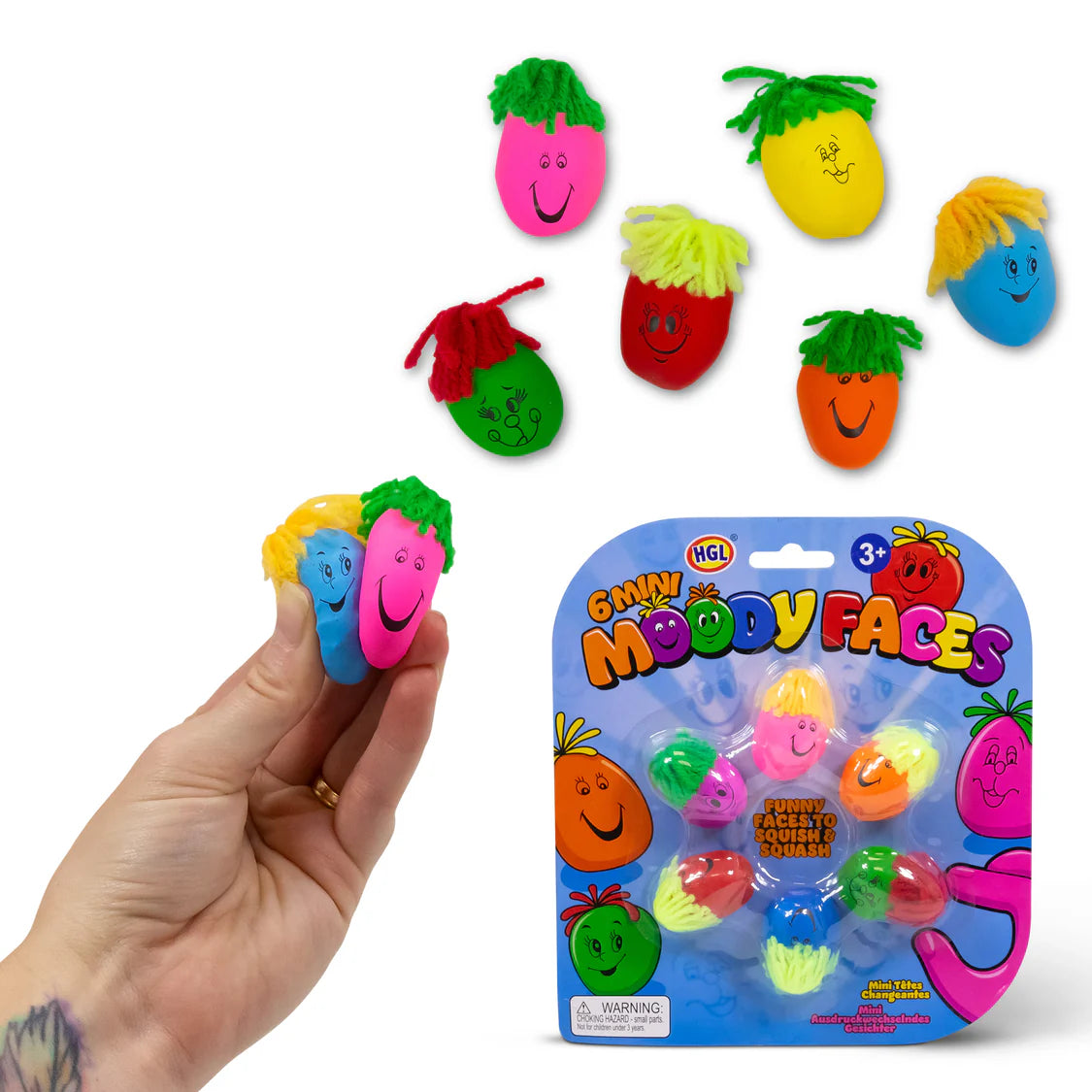 6 pack Mini Moody Faces Quantities of 24