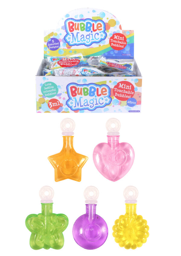 Mini Bubble Tubes in colorful designs for fun bubble activities.
