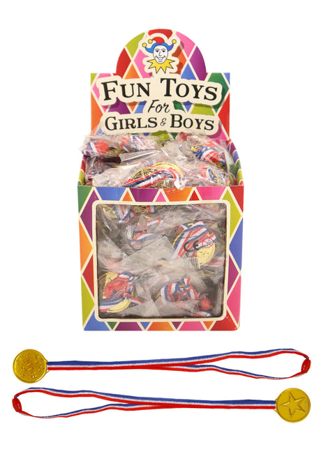 Gold Winner Medals (3.5cm) with 70cm Neck Cord (Pack of 120) Wholesale