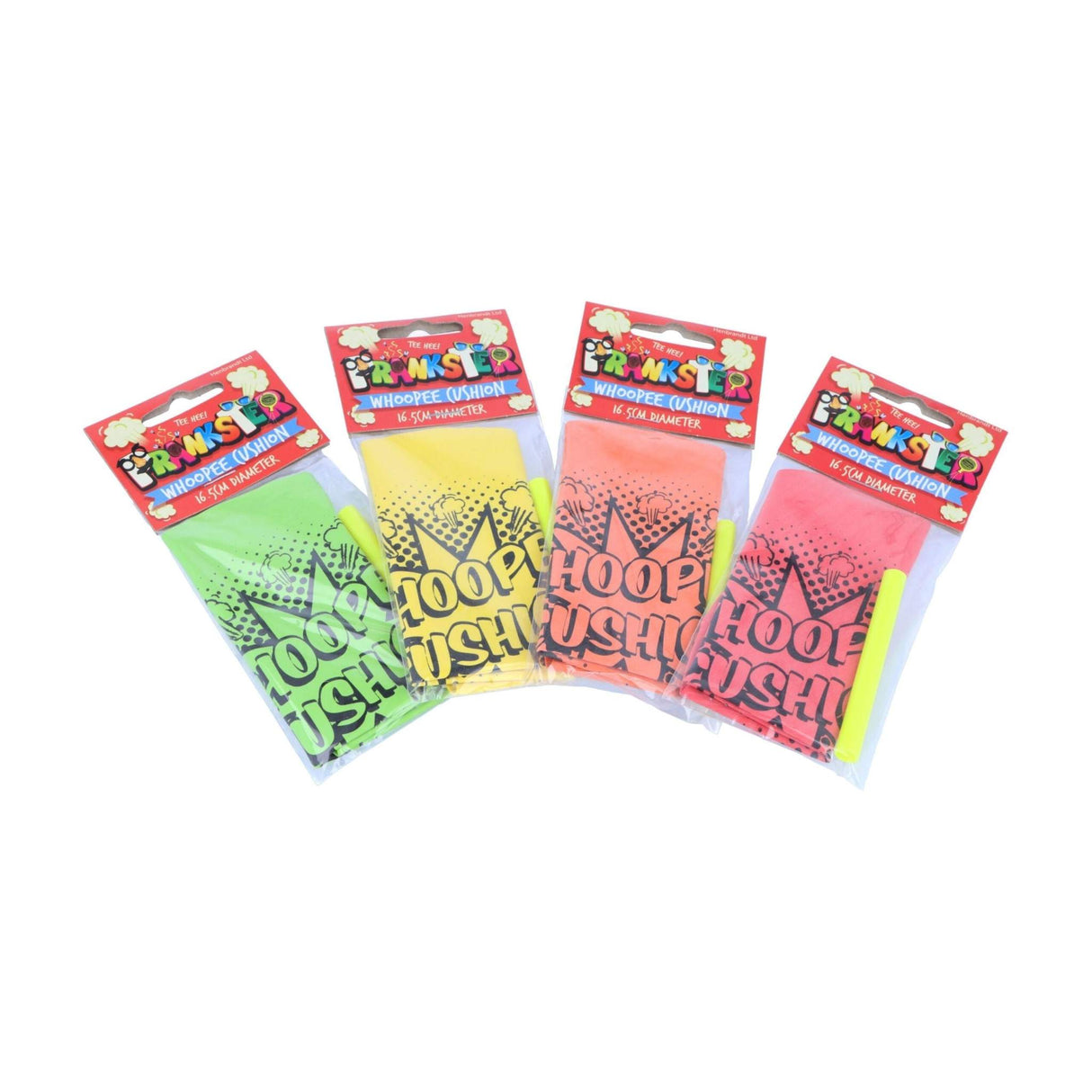 Whoopee Cushion gag toy in assorted colors for playful pranks.