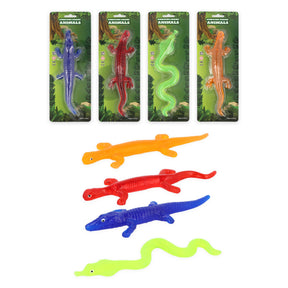 Stretchy Sticky Reptiles (19-20cm) Quantities of 36 Wholesale