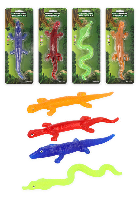 Stretchy Sticky Reptiles (19-20cm) (Pack of 36) Wholesale