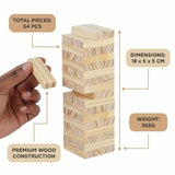 Wooden Stacking Game with 54pcs (18cm) Quantities of 6