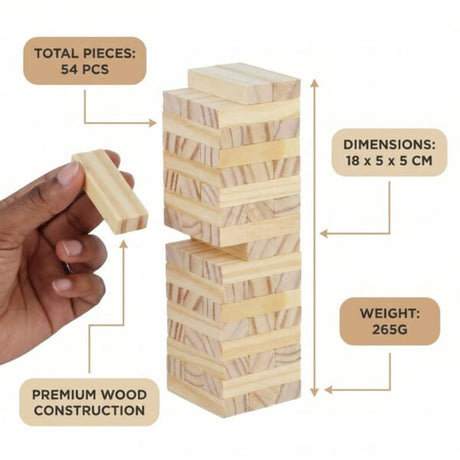 Wooden Stacking Game with 54pcs (18cm) Quantities of 6 Wholesale