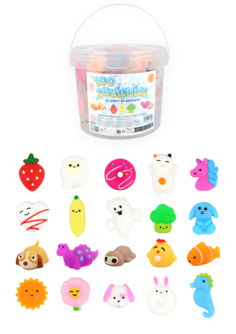 Bucket of 100 Squishies Wholesale