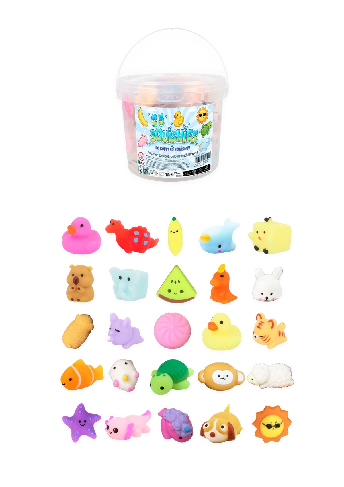 Bucket of 25 Mini Squish Quantities of 4