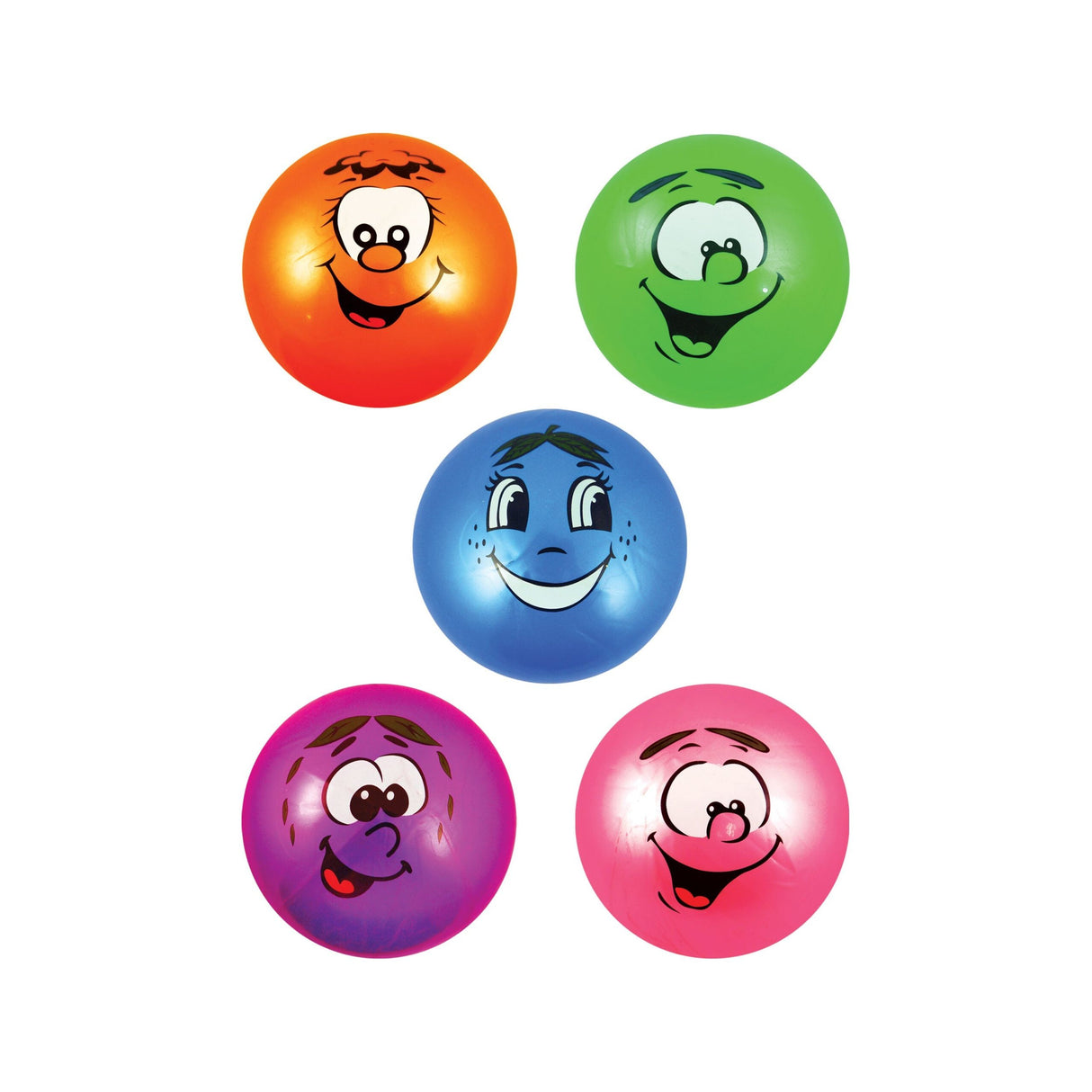 Scented Fruits Smile Face Balls in various colors with fun expressions.