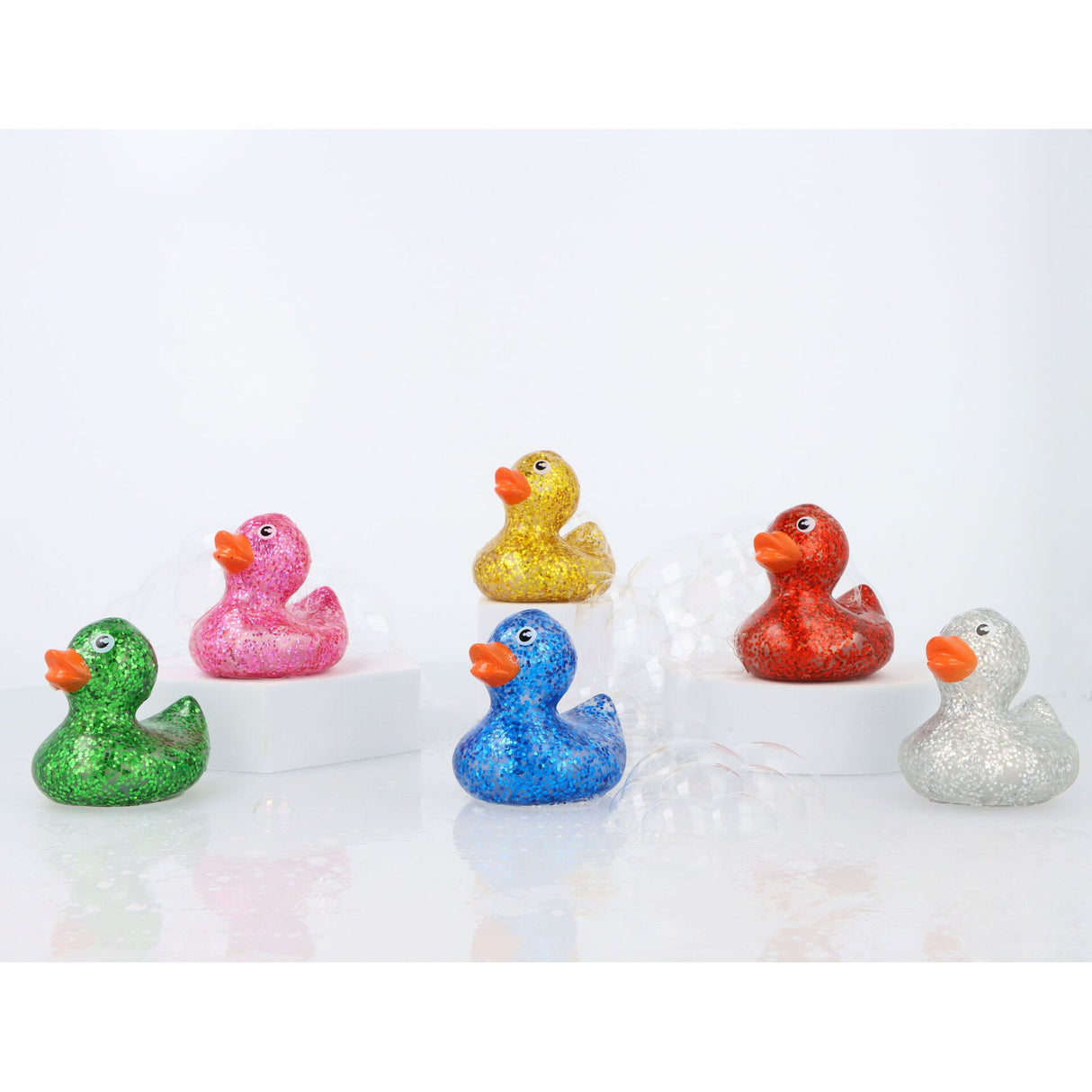 Mini Glitter Rubber Ducks (5cm) Sold in quantities of 12 Wholesale