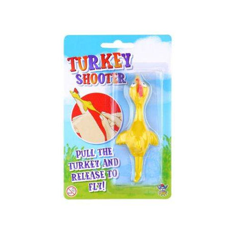 Turkey Shooter toy in packaging, ideal for party favors and loot bags.
