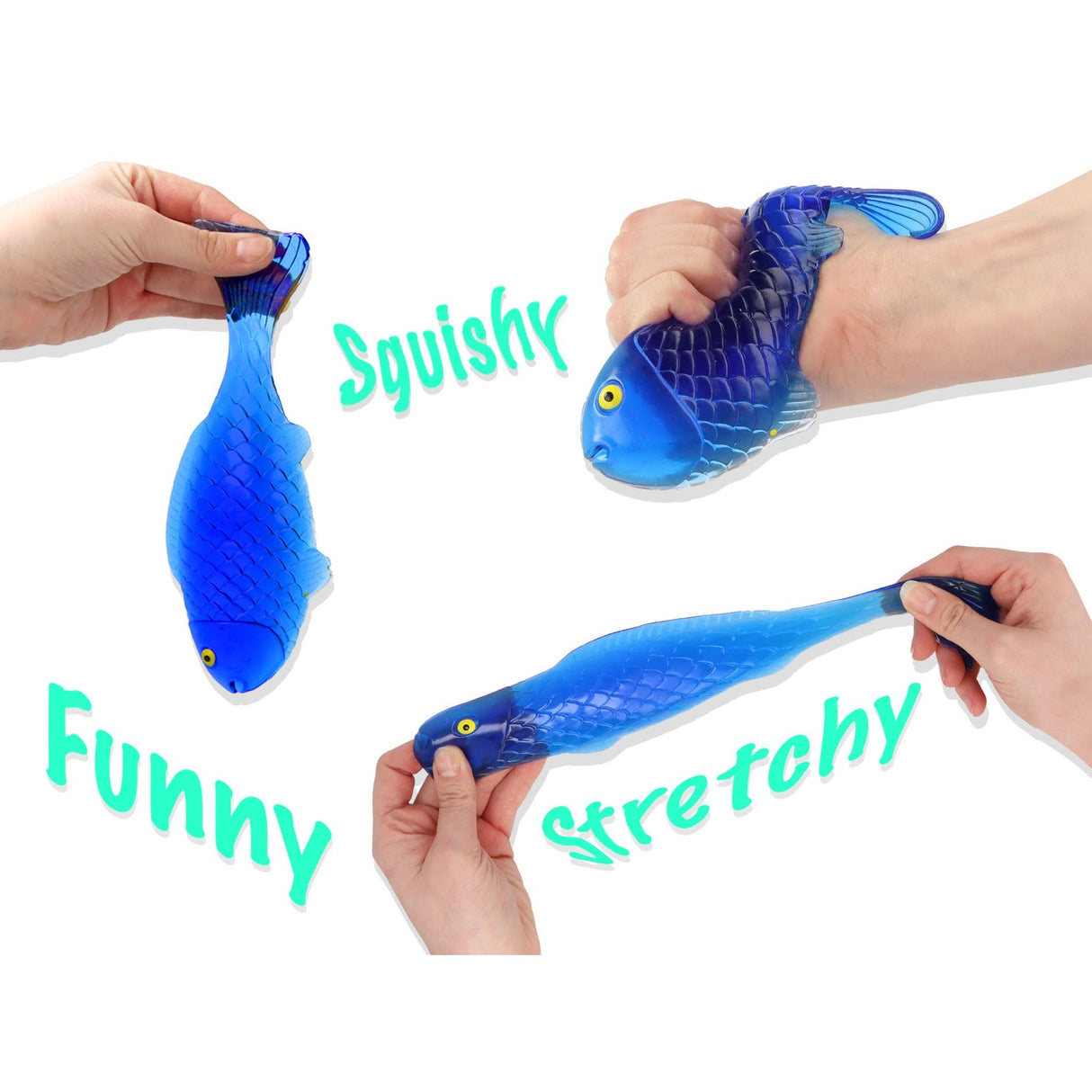 Stretchy Sticky Fish (17.6cm x 6.5cm) Quantities of 12 Wholesale
