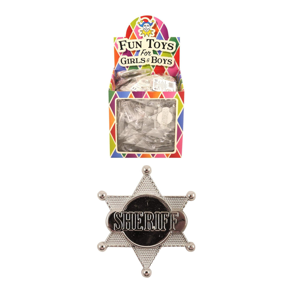 Silver Sheriff Badge (6.4cm x 5.5cm) - TC Toys