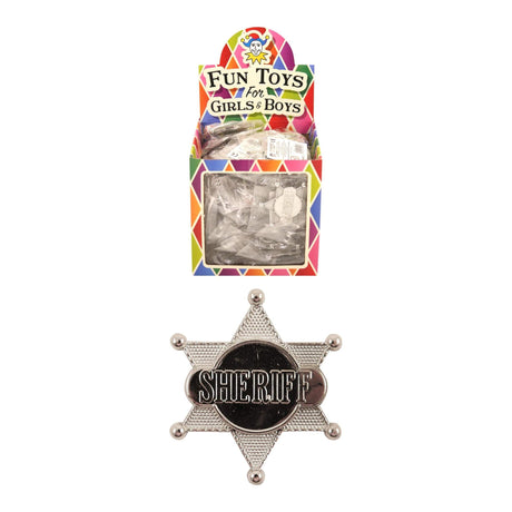 Silver Sheriff Badge (6.4cm x 5.5cm) - TC Toys