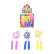 Skipping Rope (205cm) in pink, blue, and yellow with handles.