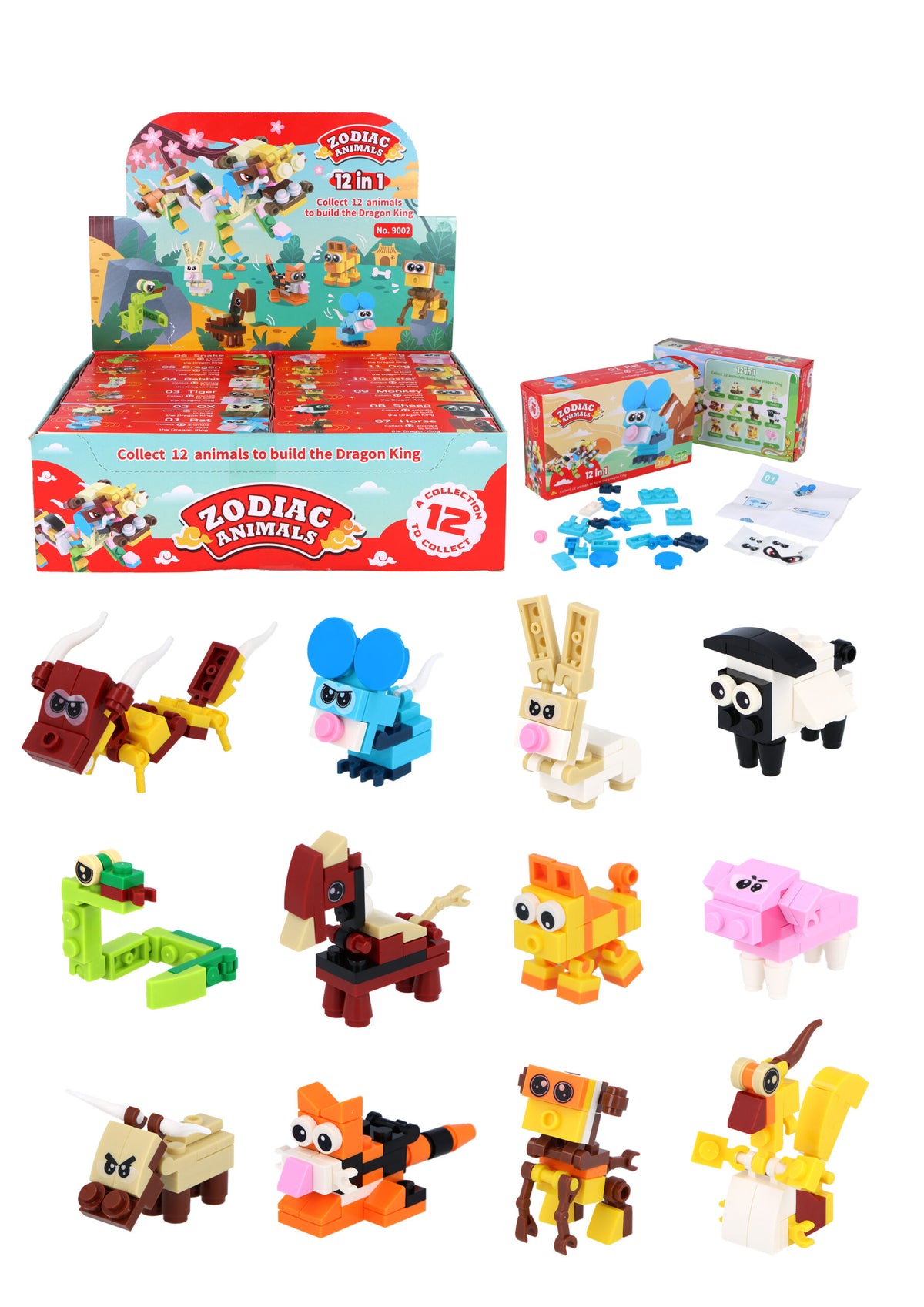 Zodiac Animal Block Kits 12-in-1 Quantities of 12