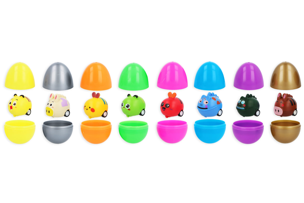 Pre-Filled Lucky Dip Egg with Mystery Pullback Animal (6.5cm) Quantities of 48