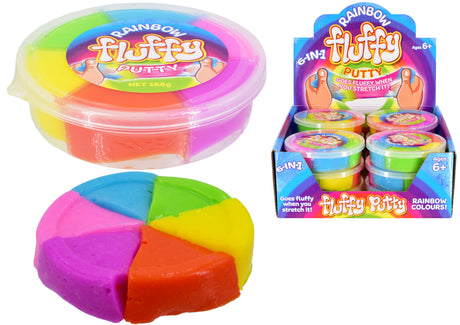 Rainbow Fluffy Putty 168g Quantities of 12 Wholesale