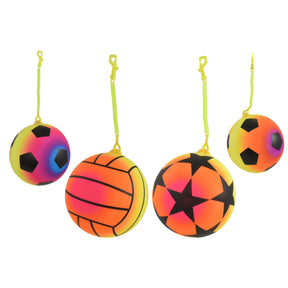 9" 90g Rainbow Balls With Keychain Quantities of 24 Wholesale