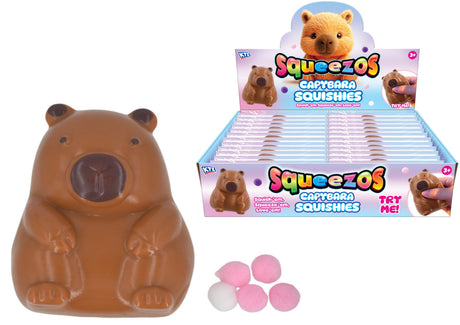 Squishy Capybara With Bobbles - Quantities of 24 Wholesale