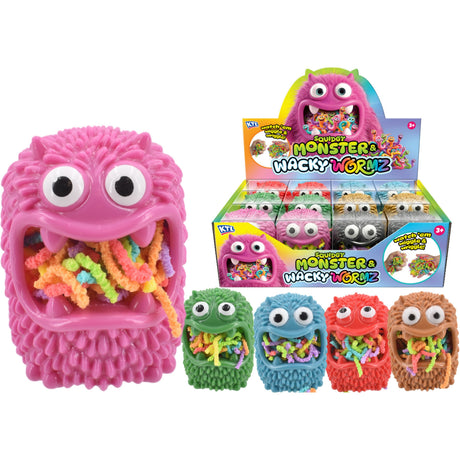 Squidgy Monster With Wacky Worms - Quantities of 12 Wholesale