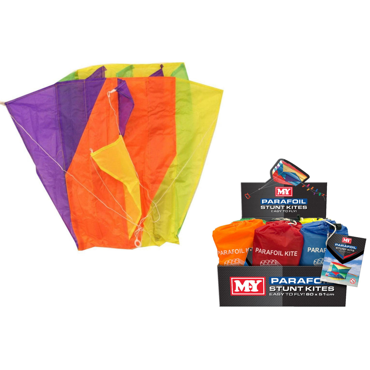 60cm x 51cm Nylon Parafoil Kite Bag Quantities of 18