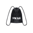 Black Swag Bag with Print (39cm x 30cm) Quantities of 12 Wholesale