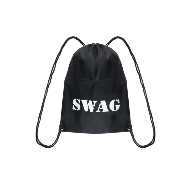 Black Swag Bag with Print (39cm x 30cm) Quantities of 12 Wholesale