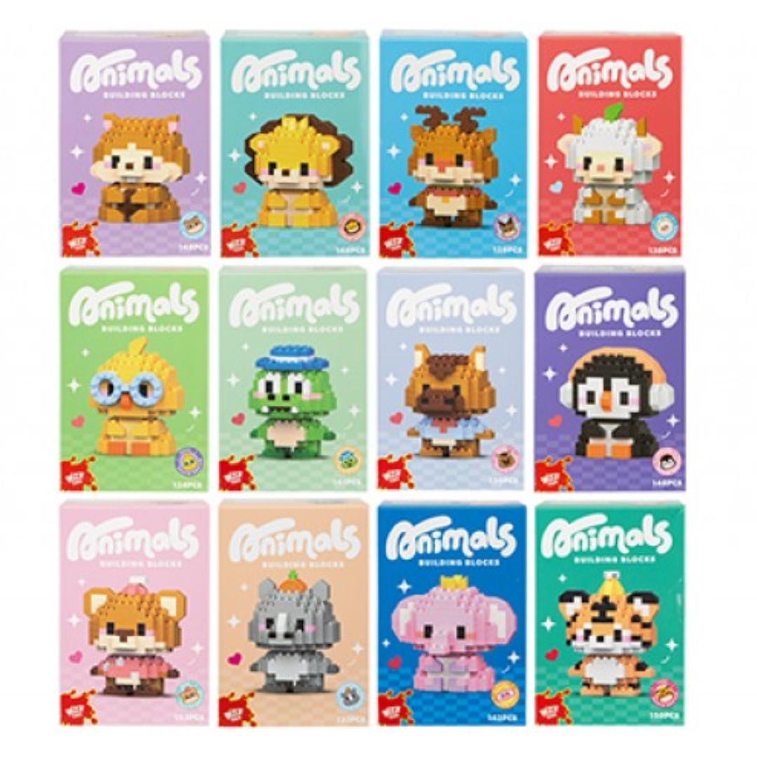 11cm Nan Block Animals 12 Assorted Quantities of 24 Wholesale