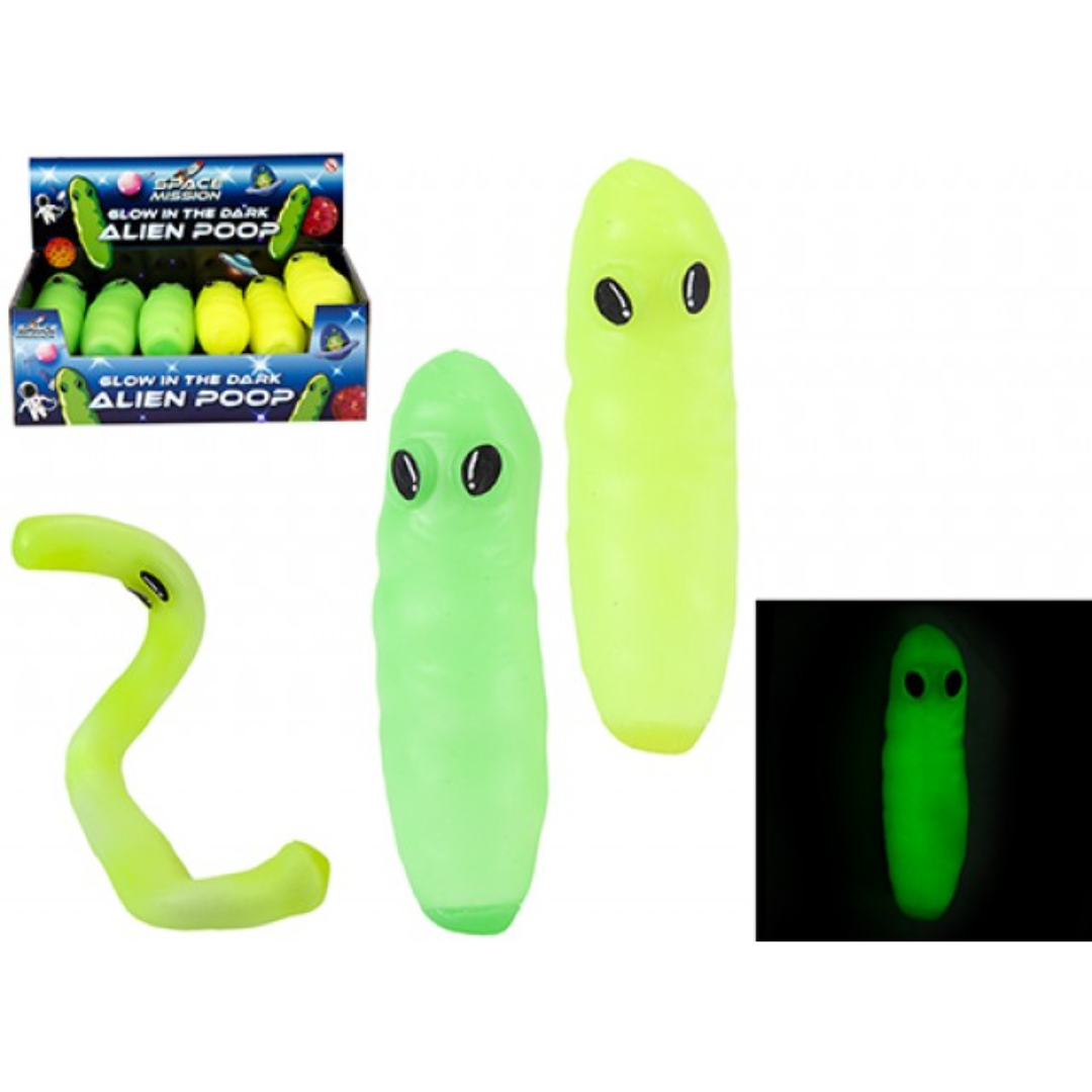 Glow in the Dark Alien Poop with eyes 14cm Quantities of 12