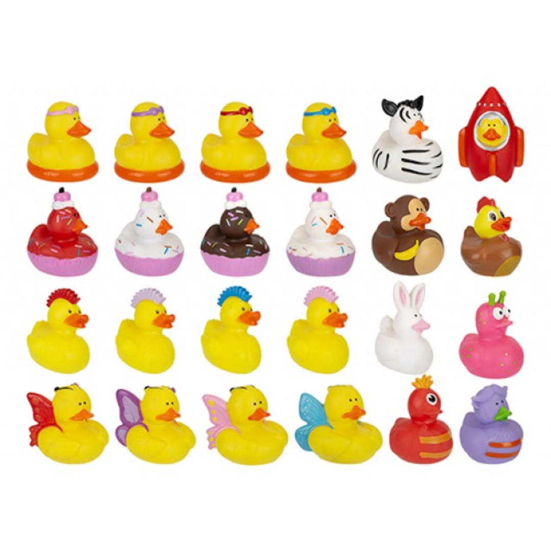 Assorted 2.5" Novelty PVC Duckies Bulk Quantities of 72