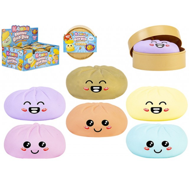 Wizz Toys 8.5cm Pastel Bao Dumpling Maltose in Basket Quantities of 12 Wholesale
